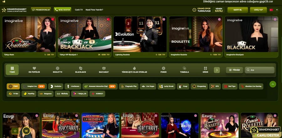 Grandpashabet canlı casino masaları