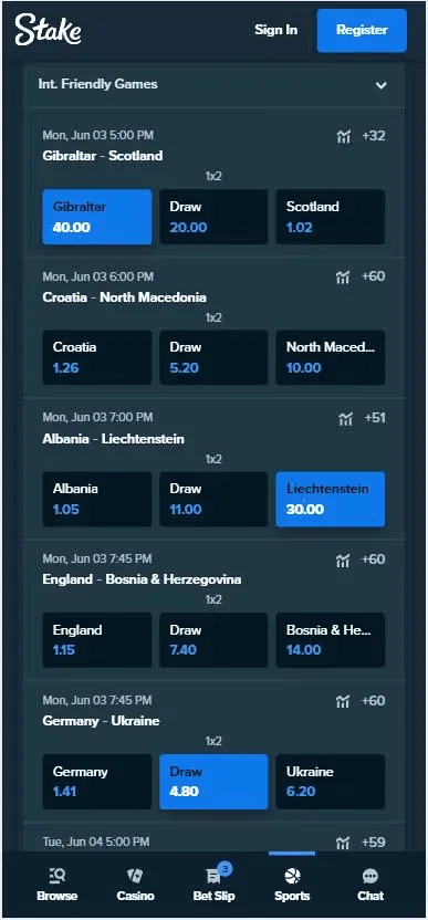 Stake app (PWA) — mobil bahis ve casino arayüzü